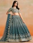 Mesmerizing Bottle Green Printed Tussar Silk Crop Top Lehenga With Jacket