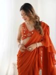 graceful-rust-zari-embroidered-georgette-ready-to-wear-sharara-saree-8046273