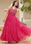 Pink Embroidered Georgette Gown