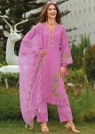 Pink Embroidered Salwar Suit Set