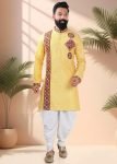 Yellow Readymade Men Navratri Dhoti Kurta Set