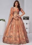 Orange Banarasi Silk Lehenga Choli With Zari Embroidery