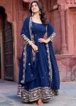 Blue Embroidered Anarkali Salwar Suit Set