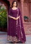 Purple Embroidered Salwar Suit Set