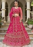 Pink Net Lehenga Choli With Dori Accents