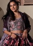 Purple Floral Chiffon Lehenga Choli With Embroidery